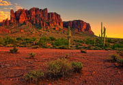 Desert Mountain Sunset Near Phoenix, Arizona, USA